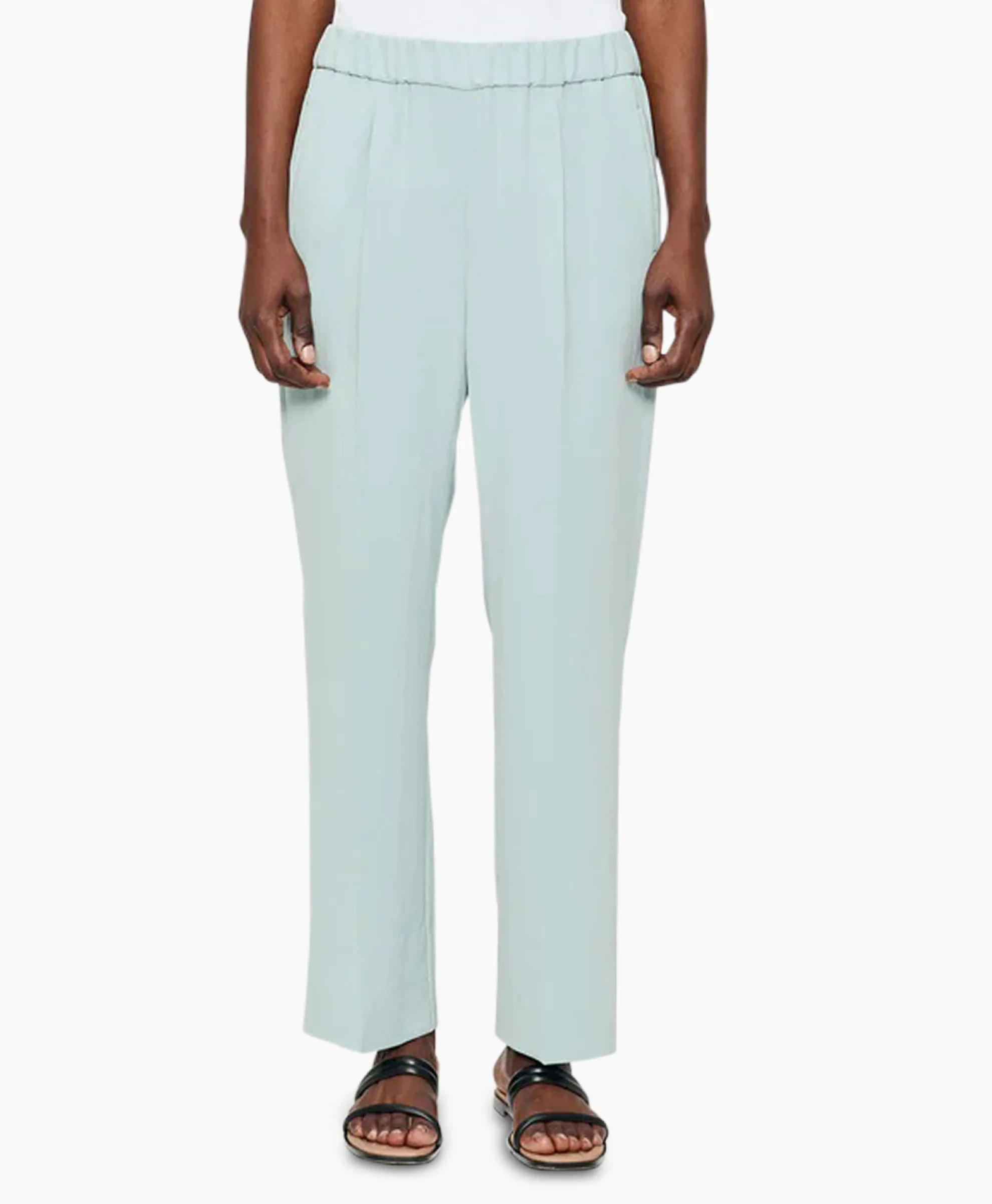 Zenggi Chino Japanese Crepe Relaxed Licht Groen