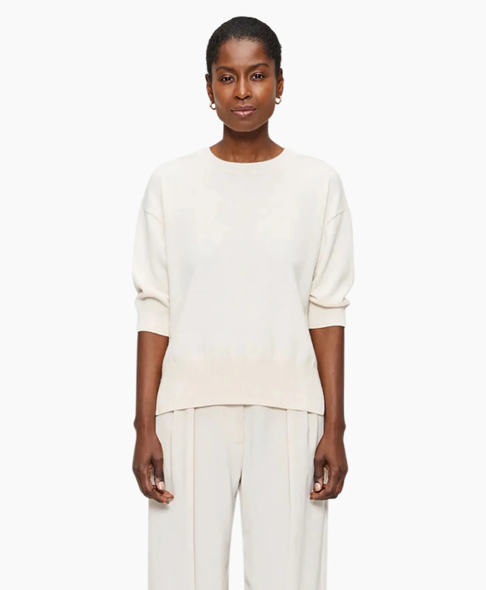 Zenggi Top Relaxed Short Sleeve Off White